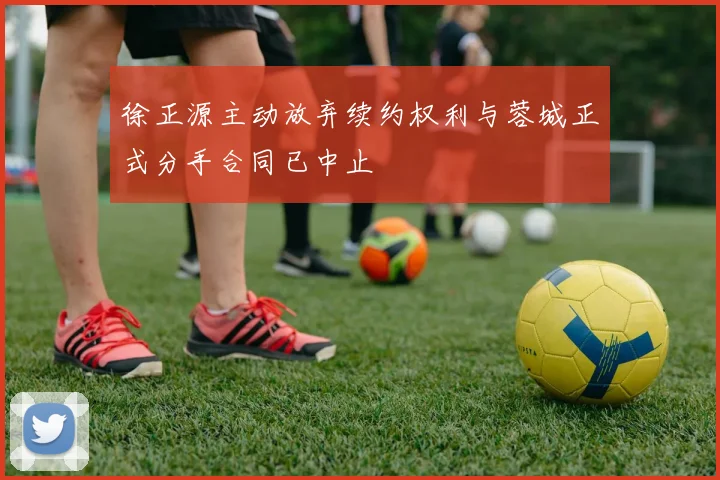徐正源主动放弃续约权利与蓉城正式分手合同已中止